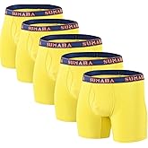 SUMABA Men's Underwear Breathable Long Leg No Ride-up Boxer Briefs for Men Open Fly M L XL 2XL 3XL