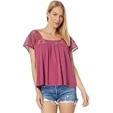 Lucky Brand Womens Lucky Brand Women's Square Neck Lace Beach Tee