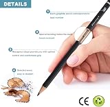 Surcotto 12 Pencils Sketching Set 4H-14B with Eraser Sharpener Iron Box view 4
