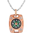MecArmy CMP/CMP2 Mini Compass– Titanium, Brass & Copper, IPX5 Waterproof, Glow-in-The-Dark, EDC Pocket Compass for Hiking & Survival, Keychain & Necklace Pendant, Outdoor Gear & Gift for Men Women