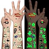 Awinmay Luminous Halloween Temporary Tattoos for