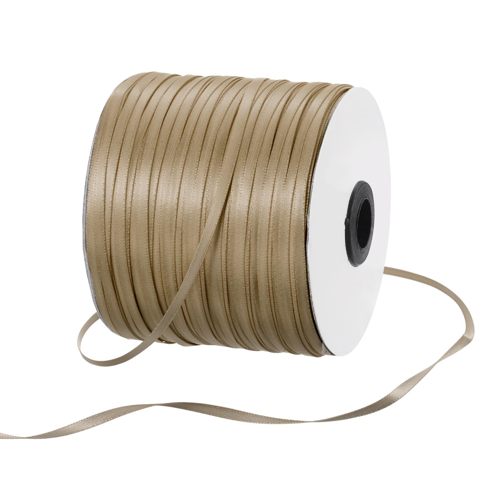 Rebower 3mm Satin Ribbon 460m Thick Double Face Grosgrain Silk Ribbon, [for Gift Wrapping, Hair Bows, Wedding, Cake, Flower] - 500 Yard/1500ft/ Gold