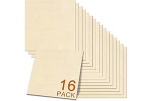 GSCIT Club 12"x 12" Birch Plywood 16pcs, 1/4" Plywood Sheets Birch Plywood Wood for Crafts, Thin Wood 6mm Plywood for Laser Cutting and Engraving, CNC Cutting, Painting, Fretwork
