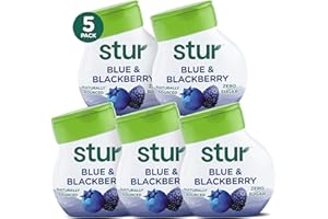 Stur Liquid Water Enhancer | Blue & Blackberry | Naturally Sweetened | High in Vitamin C & Antioxidants | Sugar Free | Zero Calories | Keto | Vegan | 5 Bottles, Makes 120 Drinks