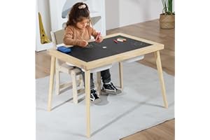 Sensory Table with 3 Storage Bins and Wooden Chair, Toddler Table Indoor for Kids