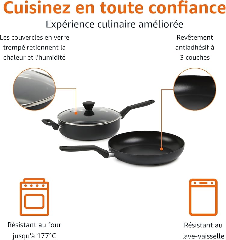 Lot de 10 casseroles et poêles empilables en céramique antiadhésive, gain de place — photo 3 sur 6
