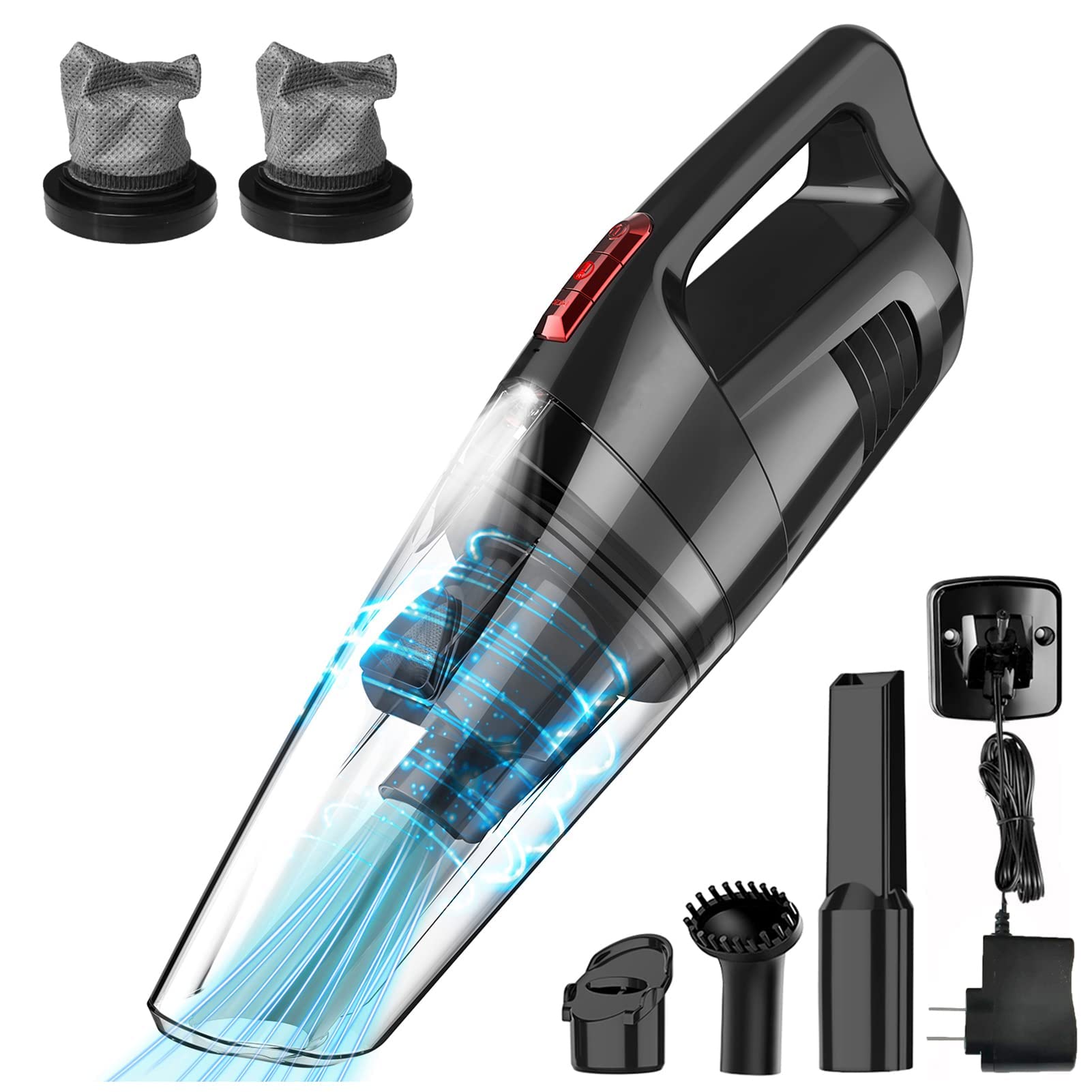 whall Handheld Vacuum Cordless, 8500PA Strong Suction Hand Held Vacuum Cleaner with LED Light, Lightweight Rechargeable, Portable Mini Hand Vacuum Wet Dry for Car, Home and Pet
