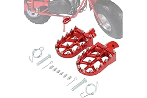 IUVWISN Mini Bike Foot Pegs CNC for CT200U CT200U-EX BT200X CT100U Mega Moto Trail 100cc 212cc 196cc Red,Wider MX Style Footpegs Foot Rest