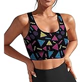 AuHomea Womens Sports Bra Padded Workout Slimming Tank Tops for Women with Built in Bra U Neck Fitness Running Yoga Top