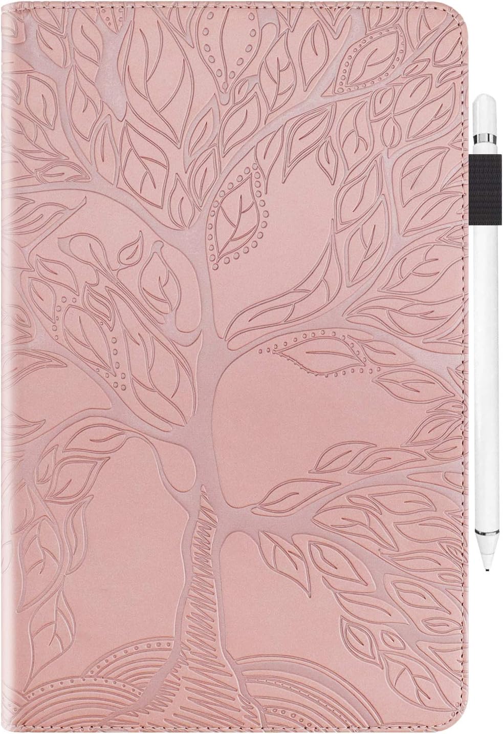 CaseFun Case for Huawei MatePad T10S T10 2020 tablet Slim PU Leather Life Tree Pattern Flip Wallet Stand Cover Anti Slip with Pencil Card Holder,Huawei MatePad T 10S/T 10 Rosegold - Image 5