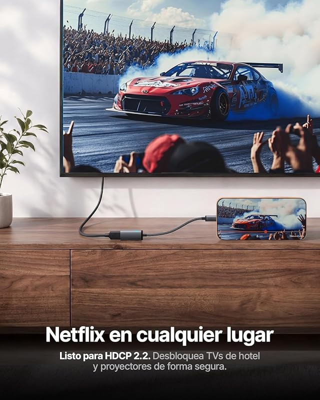 Adaptador USB C a HDMI, Certificación HDMI Oficial 4K@60Hz