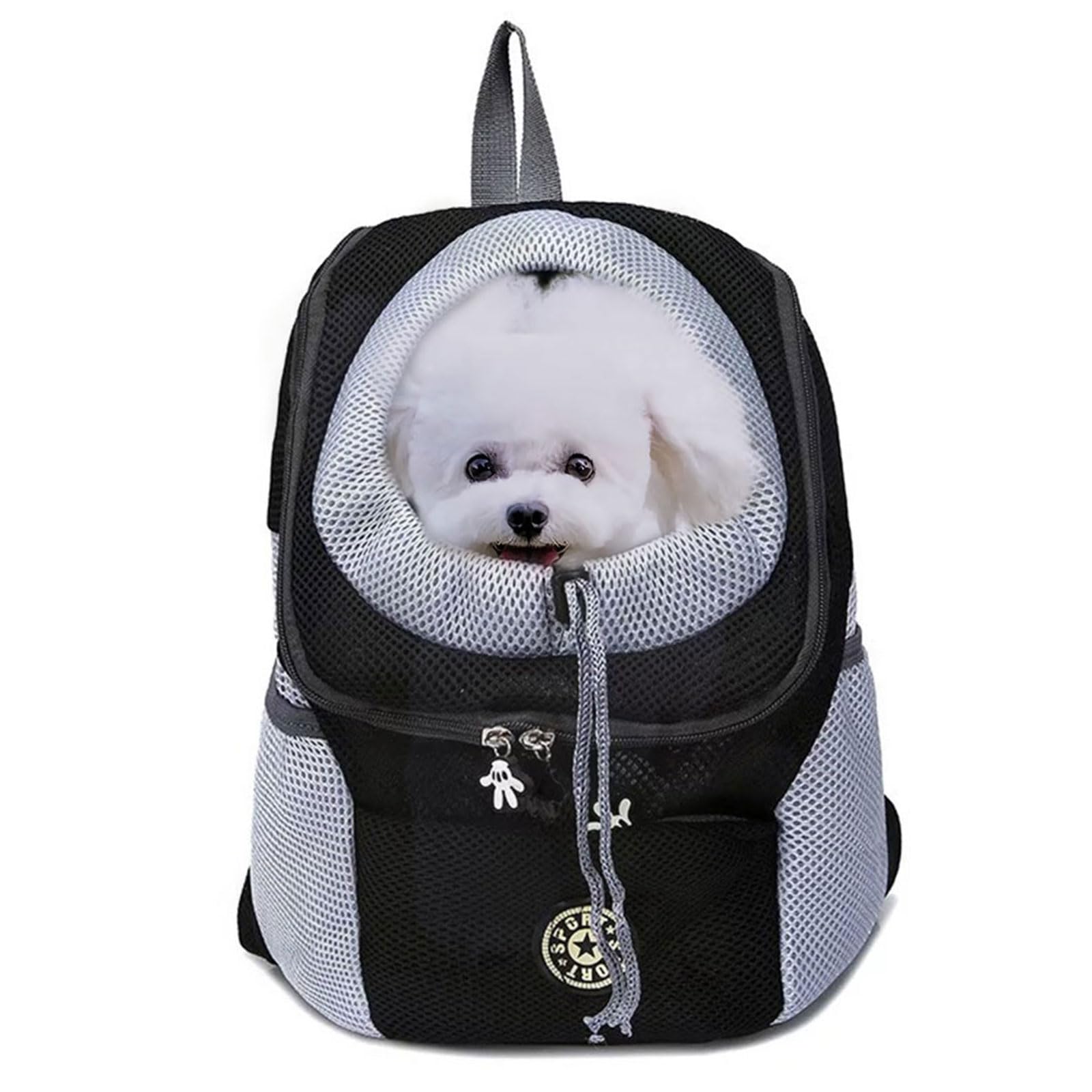 Pet Carrier Backpack for small dog cat up to 2~6 lbs, Hands-Free Pet Travel Bag, Breathable Head-Out Design and Waterproof Bottom for Hiking & Travel