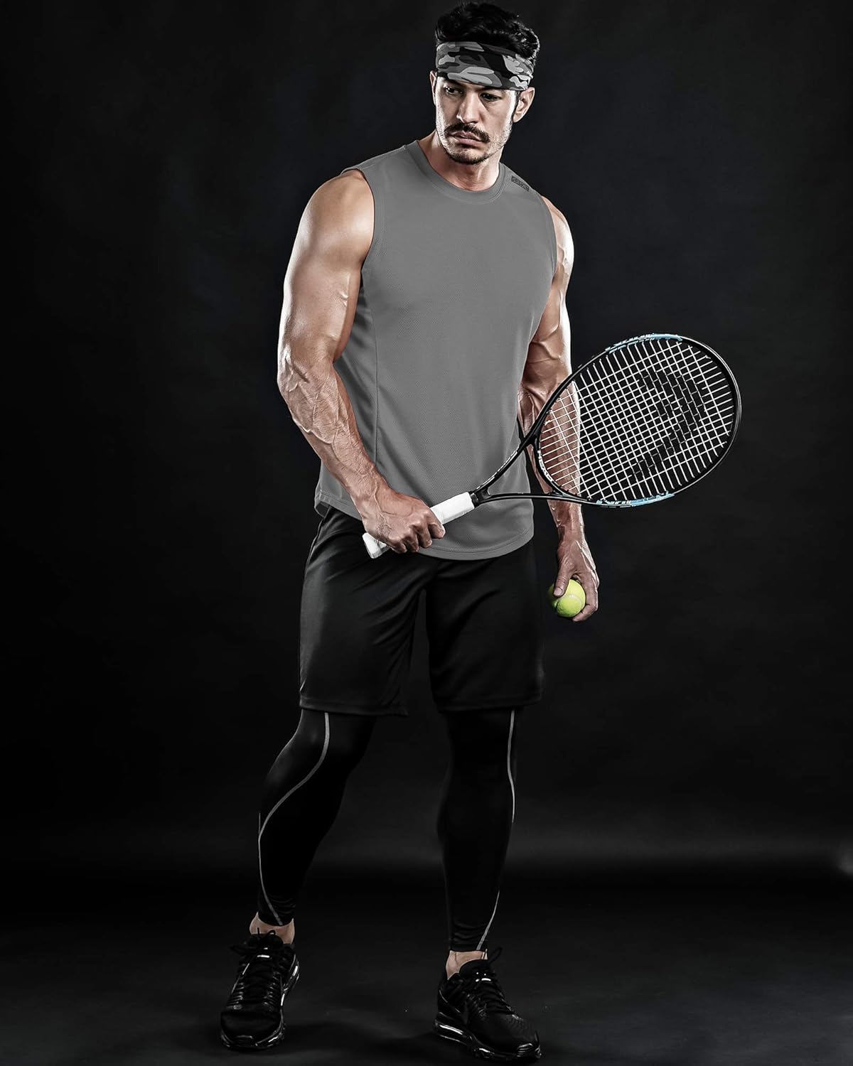 DRSKIN Men's 3 Pack Dry Fit Muscle Tank Tops Mesh Sleeveless Gym Bodybuilding Training Athletic Workout Cool Shirts: Clothing