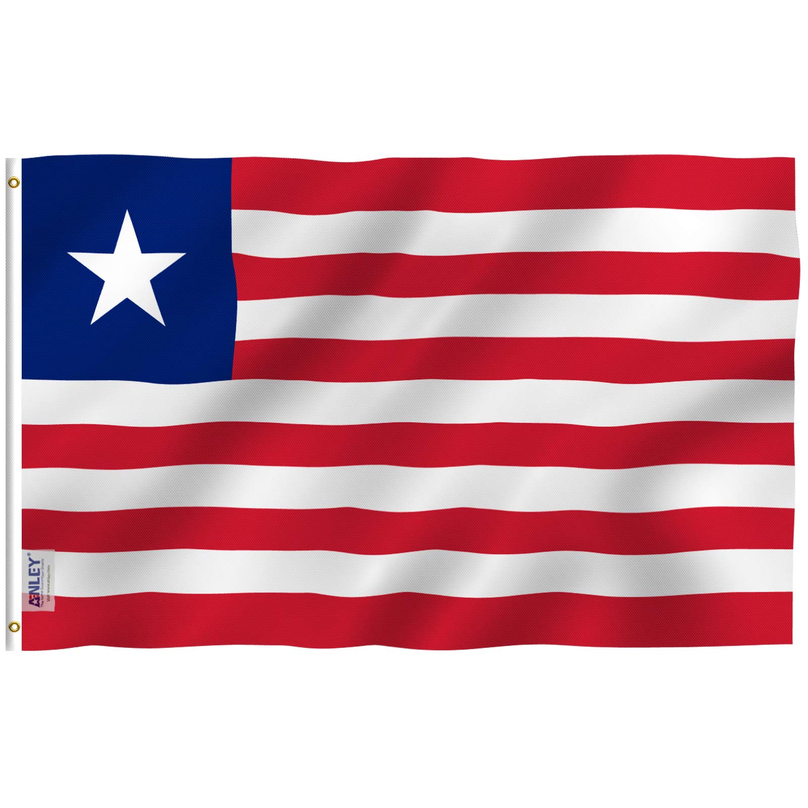 ANLEY Fly Breeze 3x5 Feet Liberia Flag - Vivid Color and UV Fade Resistant - Canvas Header and Double Stitched - the Republic of Liberia Flags Polyester with Brass Grommets 3 X 5 Ft