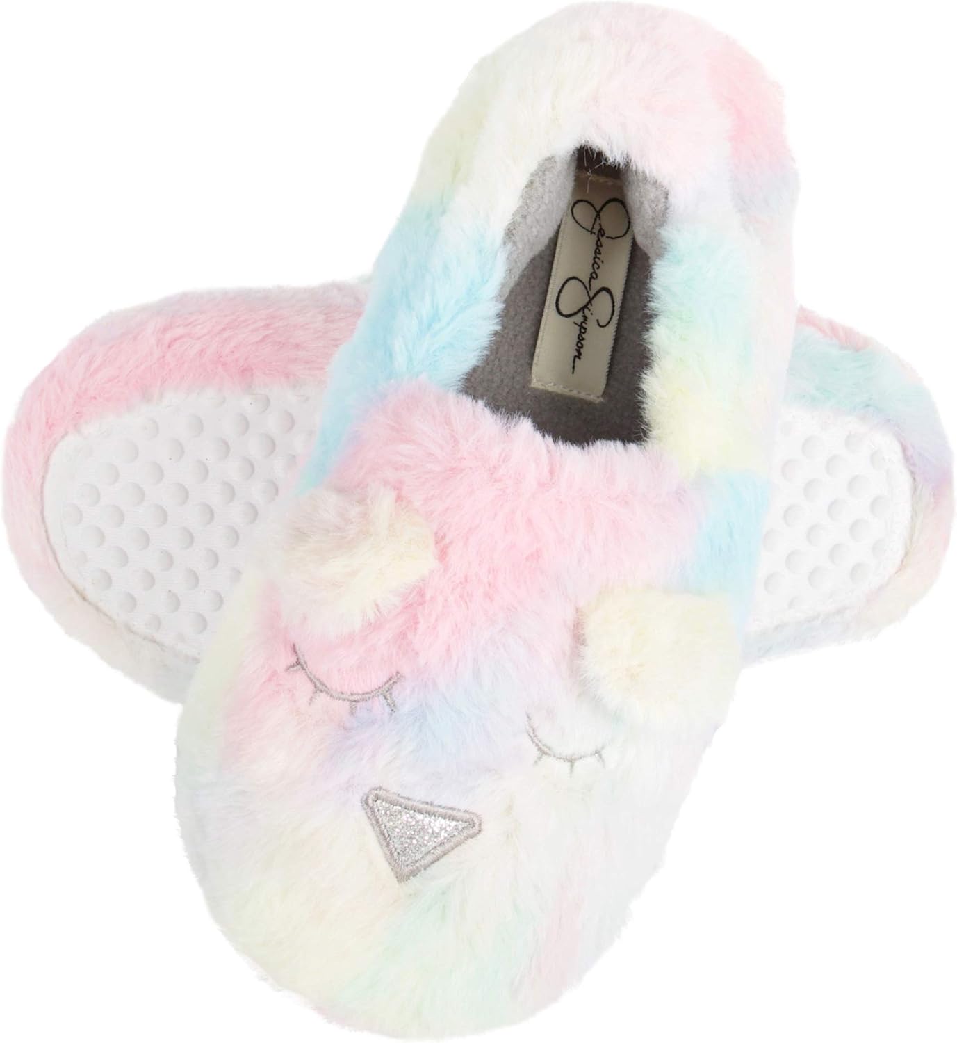 Jessica Simpson Girls Cute and Cozy Plush Slip on House Slippers With Memory Foam