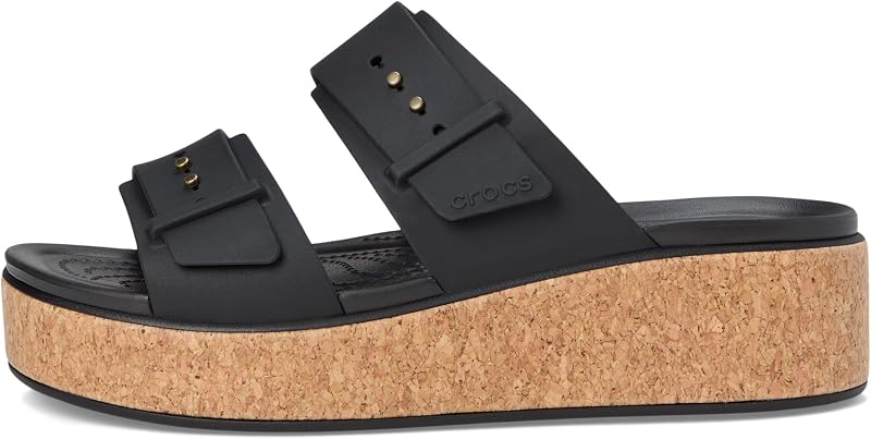 Brooklyn Cork Buckle Sandalo, Nero, Donna, EU 37-38