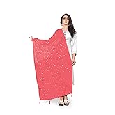 themilestocks Woman's Embroidered Chiffon Dupatta Scarf Shawl Wrap Soft Indian Bridal Wedding
