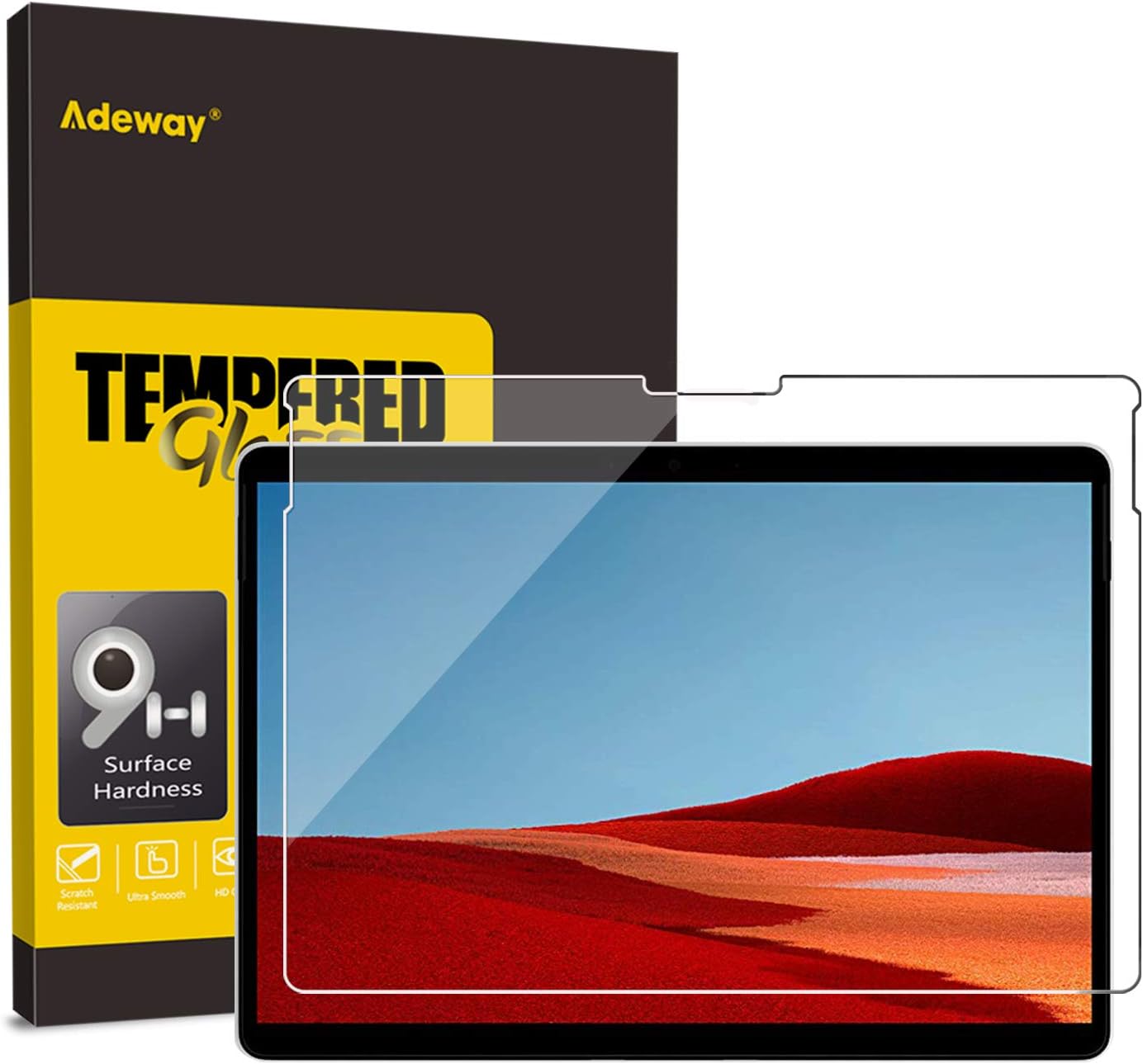 Adeway Screen Protector for Microsoft Surface Pro 11/9/10/8/X 13 inch, 9H Hardness, HD Clear, Anti-Scratch, High Sensitivity