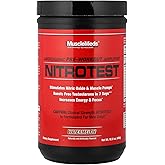 MuscleMeds Nitrotest Pre-Workout Supplement Drink, Boost Nitric Oxide, Testosterone, Watermelon, 30 Servings, 1.03 Pound, 1 Count