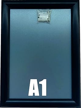 Warenfux24 (DIN A1) Aluminium Klapprahmen SCHWARZ, Alu Rahmen, Plakatrahmen, Ladeneinrichtung, Wechselrahmen, 625 x 870 mm, D