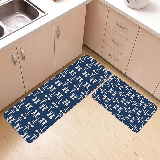 Juego de 2 alfombrillas de cocina antifatiga de color de 20 x 31