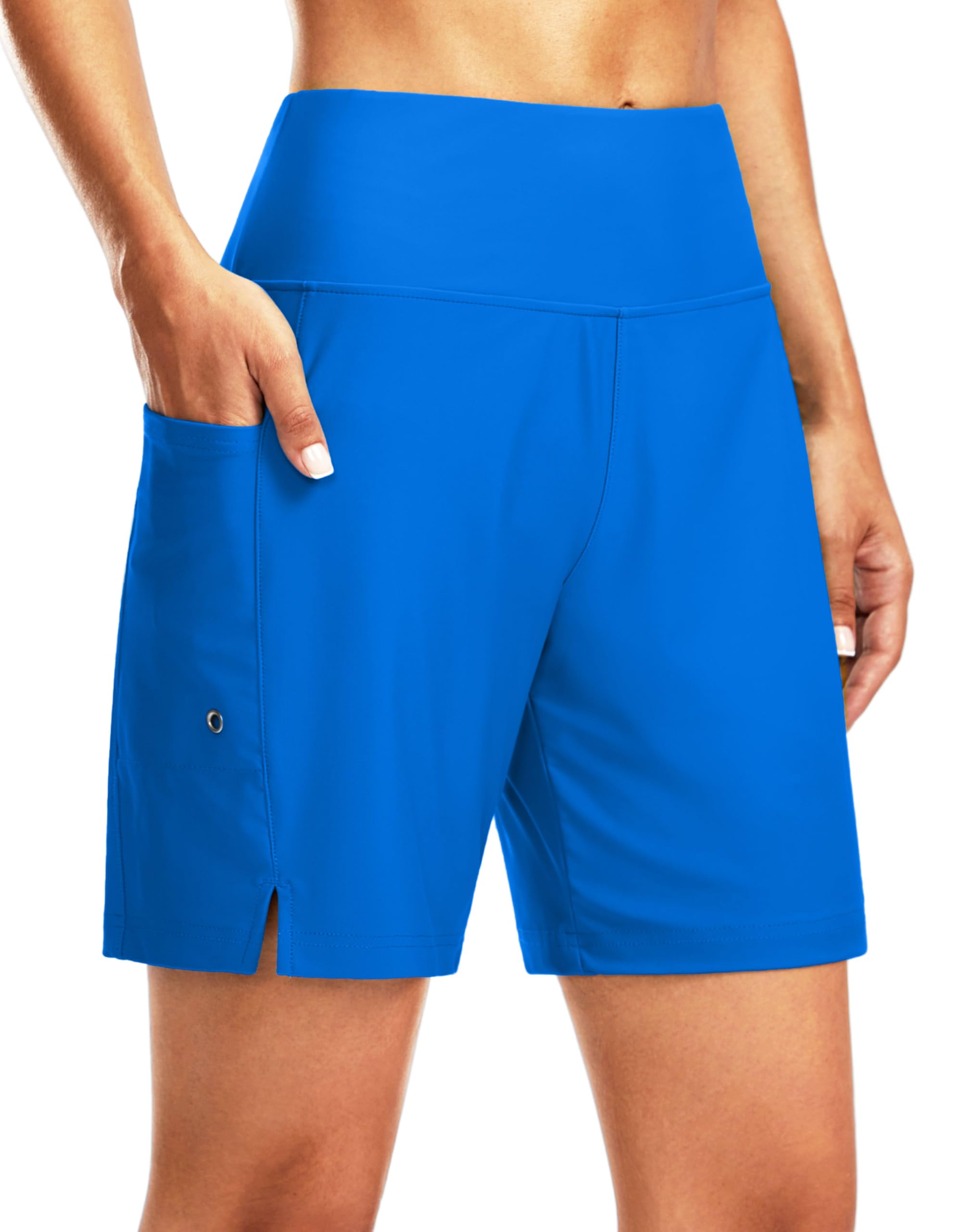 G Gradual Women's 7" Long Swim Board Shorts High