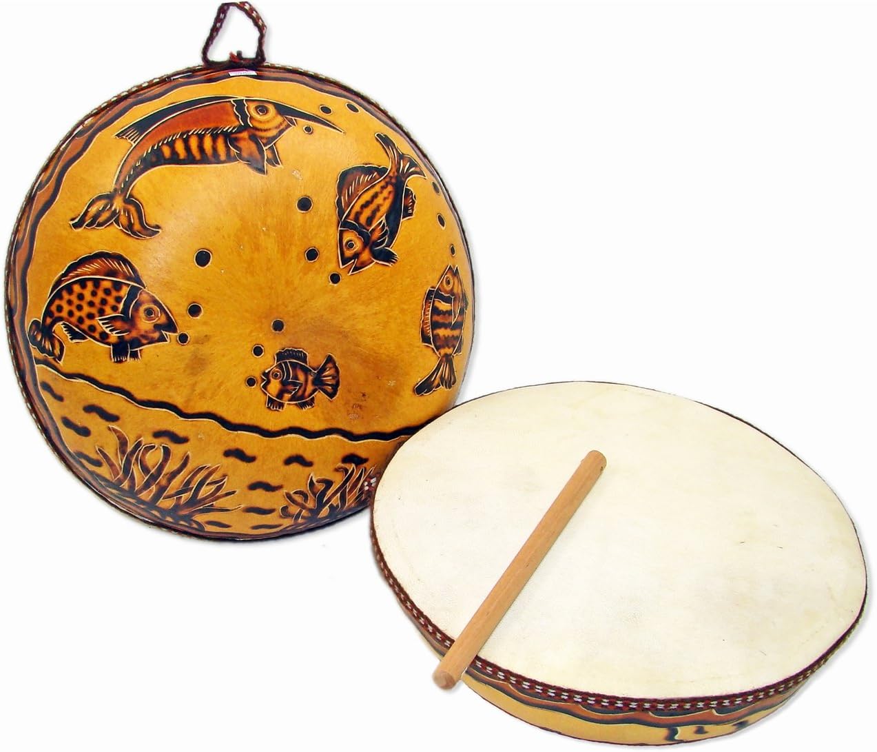 Global Crafts Ocean Gourd Drum - Jamtown World Instruments