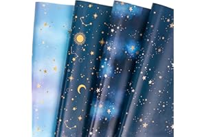 WRAPAHOLIC Wrapping Paper Sheet - 12 Sheets Folded Flat with 12 Gift Tags for Party, Baby Shower - 19.7 Inch X 27.5 Inch Per Sheet