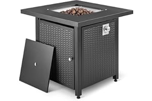 �鶹�� Basics Fire Table, 50,000 BTU, 28" D x 28" W x 25.5" H, Black, 1 Pack