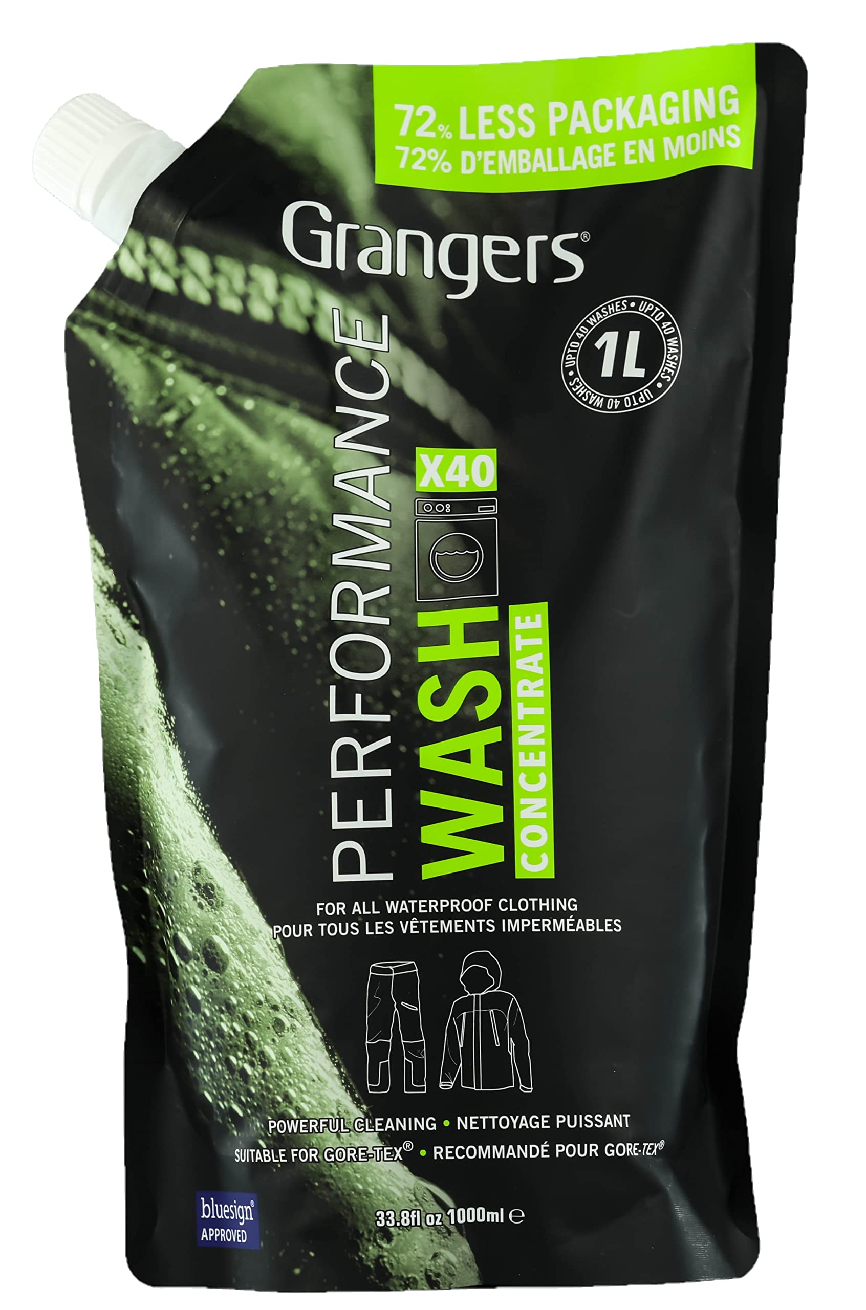 Granger's Performance Wash | 1litre | Cleans, Refreshes and Restores the Appearance of All Outdoor Clothing | Waterproof Jacket Wash | Hiking | Walking