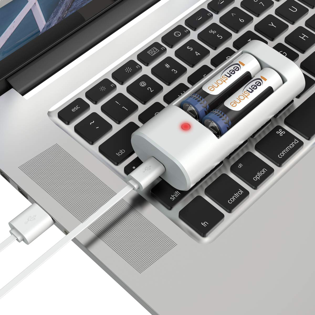 Keenstone 4pcs 2775mWh AA Rechargeable Lithium Batteries with 2 Slot Charger, Constant Output at 1.5V Compatible with Blink XT Camera, Toys, Flashlight