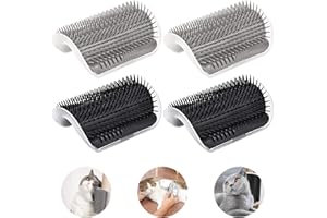 Cat Self-Groomer,FUNCYboo 4-Pack Cat Corner Scratching Brush, Cat Use Soft Tentacle Massage Comb Suitable for Long-haired Cat