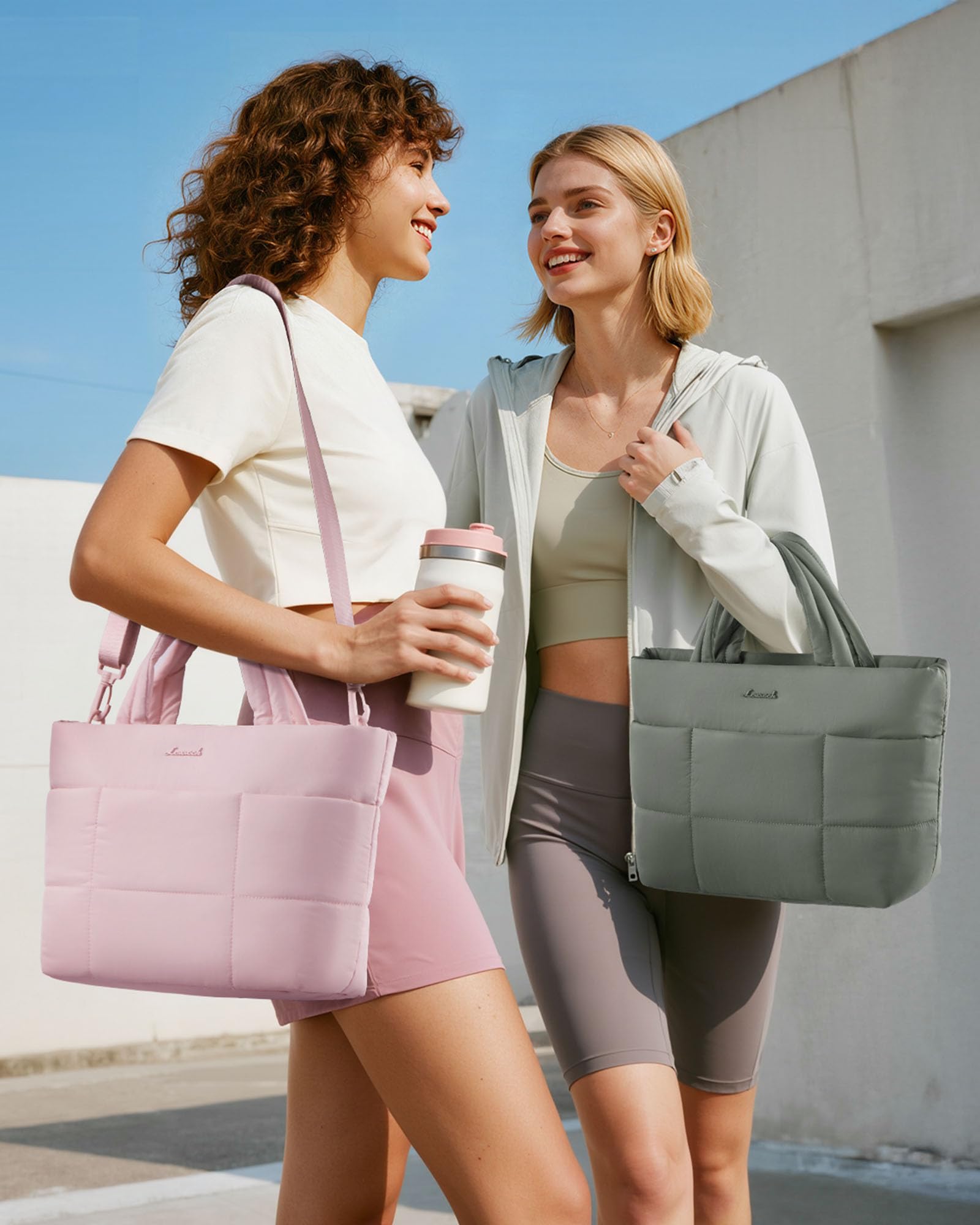 LOVEVOOK Small Tote Bags for Women, Puffer Purse and Handbags, Mini Crossbody Puffy Top Handle Shoulder Satchel Bag