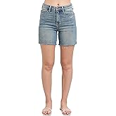 Judy Blue Women's High-Rise Vintage Wash Side Slit Denim Shorts