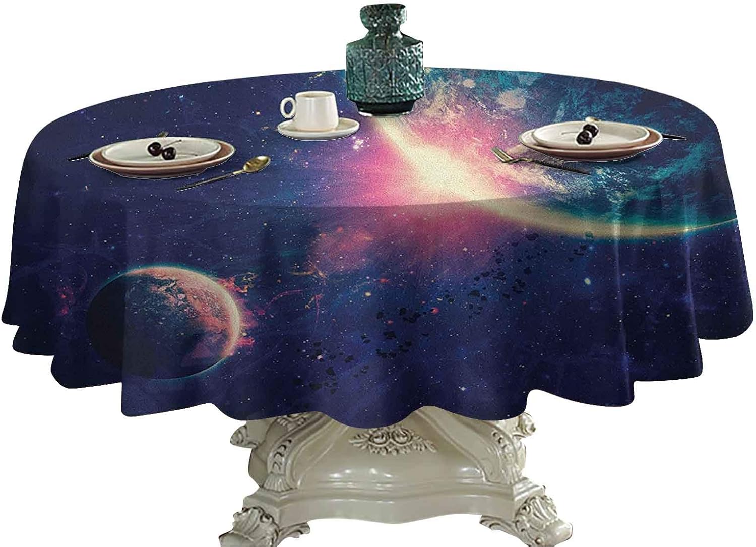 Galaxy Outdoor Tablecloth Outer Space Theme Earth