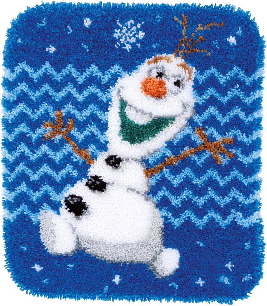 Vervaco Latch Hook Shaped Rug: Olaf, Acrylic, Multi-Colour, 38 x 2 x 20 cm