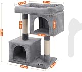 Feandrea Cat Tree Tower 84 cm Large Cat Condo with 2 Caves Light Grey PCT61WV2 view 3