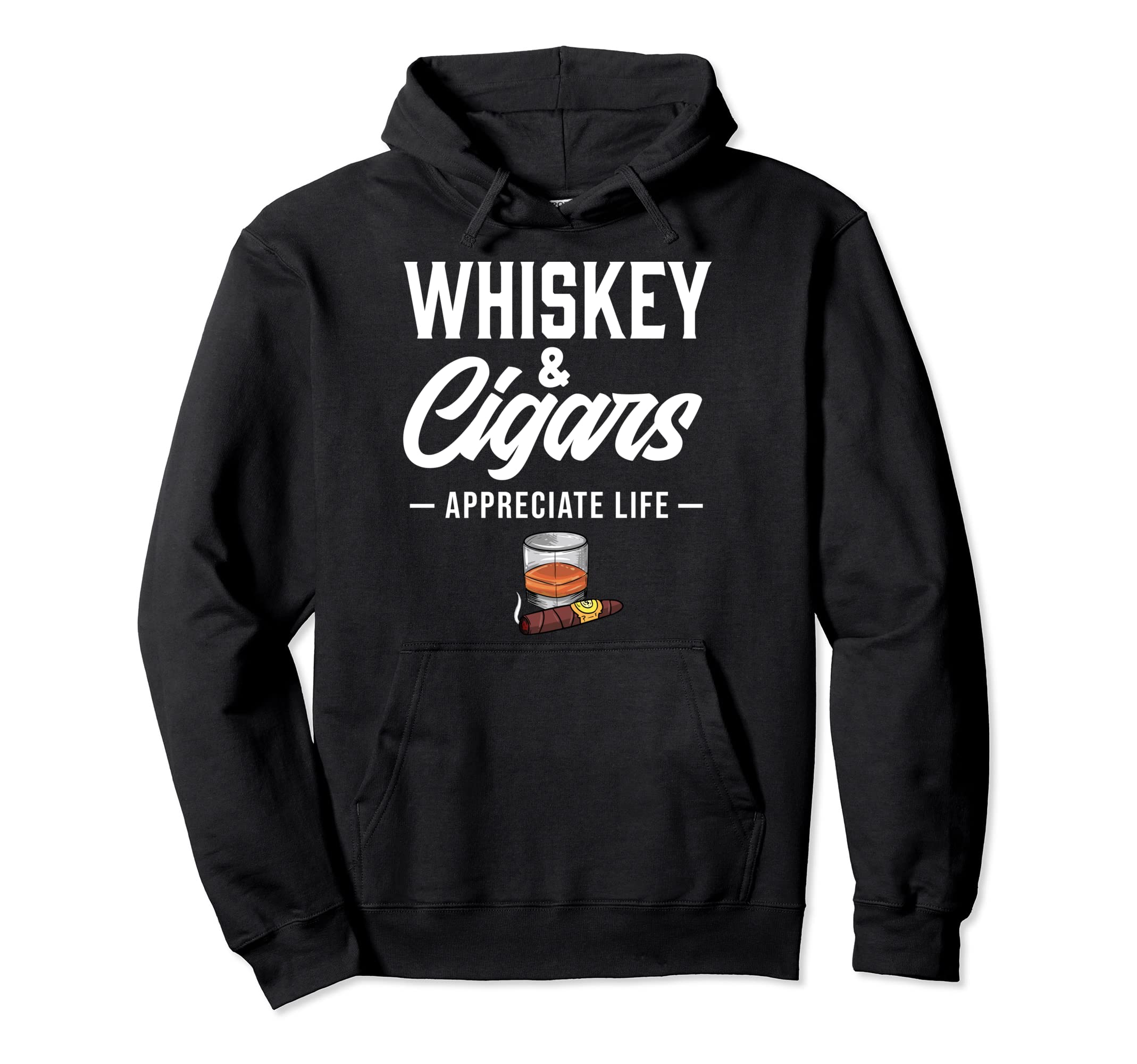Bourbon Whiskey Lover Cuban Cigar Pullover Hoodie