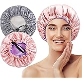 Erinnmy 2PCS Kids Satin Bonnet,Silk Sleeping Bonnet,Adjustable Hair Bonnet for Kid,Reversible Double Layer Children Night Cap