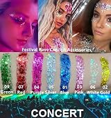Go Ho Silver Face Hair Glitter Gel 52g Holographic Chunky Sequins Festival view 8