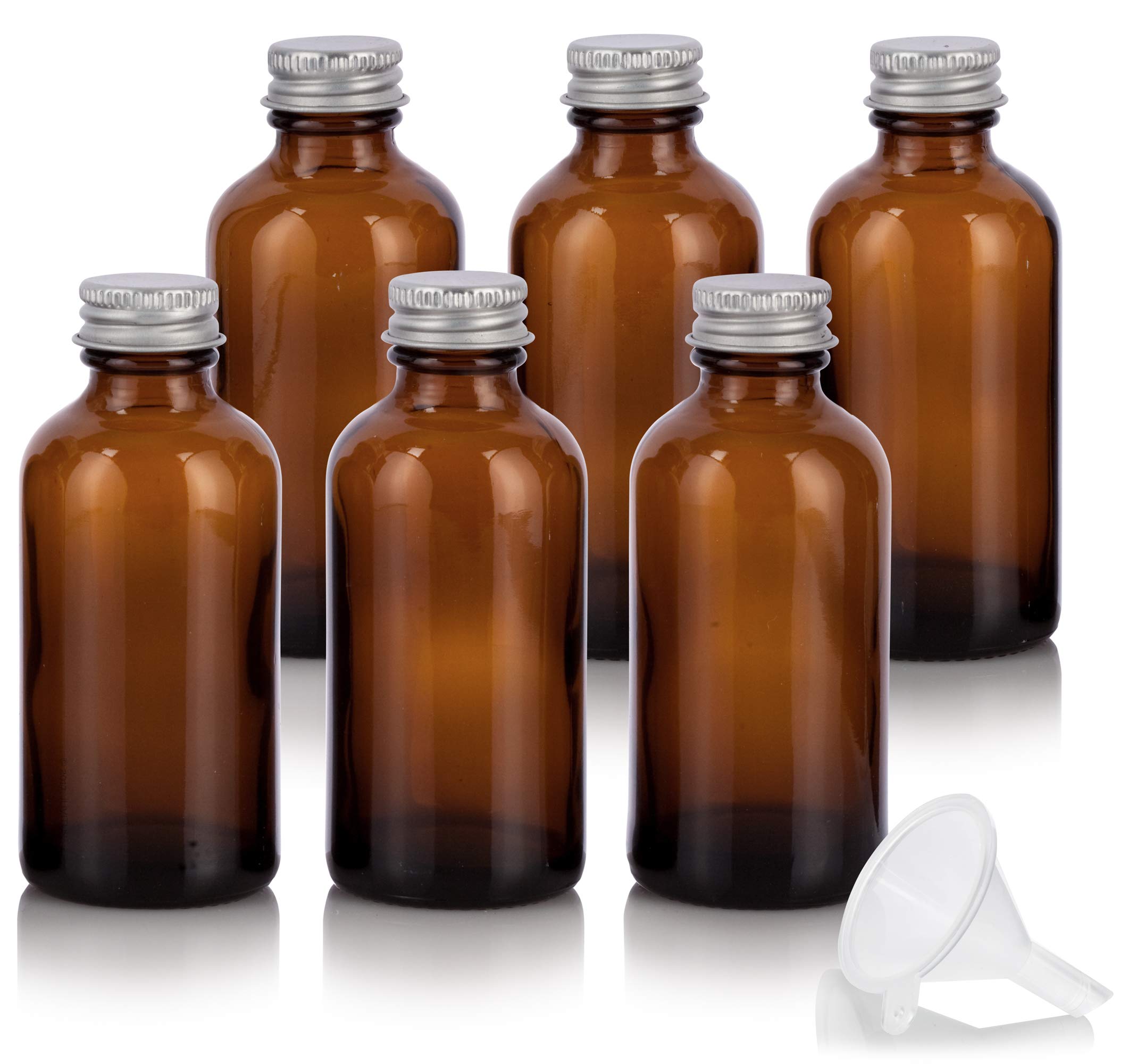 JUVITUS 4 oz Amber Glass Boston Round Bottles with
