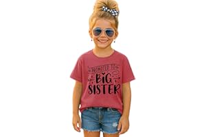 SANIXJOO Big Sister Shirts for Girls Toddler Girls Promoted to Big Sister Tee Tops Short Sleeve Summer Clothing