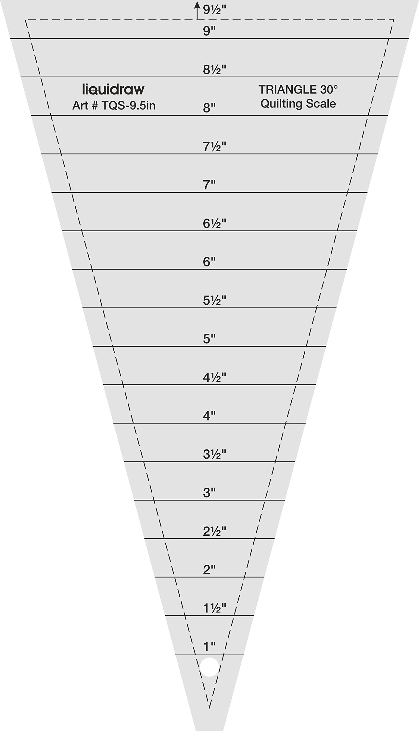 Liquidraw Triangle Quilting Ruler Acrylic Template - 30° / 9.5" | Made From Durable Clear Acrylic | Ideal for Sewing, Dressmaking or Arts & Crafts | Helpful in Cutting Triangles | Half Inch Markings