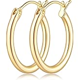 Gold Earrings for Women 14K Gold Hoop Earrings for Women Hoop Earring for Womens Hoops Clean Lines and Fluid Shape Gold Hoops Earring for Womens 14/16/18/20/25/30mm