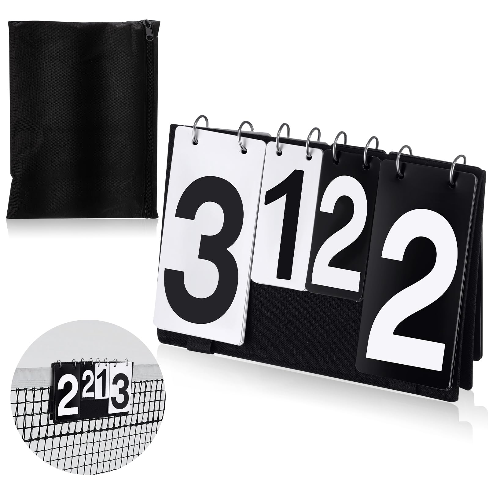 Photo 1 of Sonwyoung 1 Pack Over Net Tennis Score Keeper Flip Scoreboards Portable for Volleyball Basketball Tennis Outdoor (Large Numbers 0-7,Small Numbers 0-5)