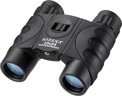 Barska 10x25mm Blueline Waterproof Compact Binoculars – Lightweight, Fully Coated Optics, Fogproof, Rubber Armor for Bird Watching, Hiking & Sightseeing