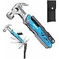 HANSHI Replaceable Wire Cutter Hammer Multitool with Nylon Sheath for Outdoor,Camping,Survival,Hiking,17 In 1 Pocket Multi Tool with Spring-Action Plier,Knife,Flint Rod,Safty Whistle for Gift