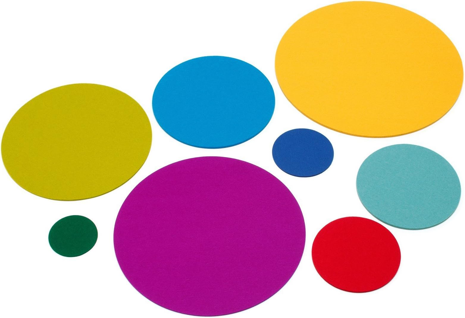 Table Mat Round Felt Set of 12 Assorted Sizes + Colours Hey Sign, felt, 01 - anthracite, Durchmesser Ø 10 cm