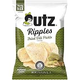 Utz Dill Pickle Rippled Potato Chips, 7.75 oz