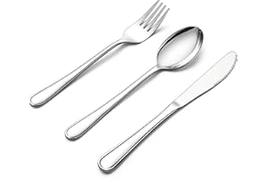 LIANYU 12-Piece Kids Silverware Set, Stainless Steel Toddler Utensils Flatware Set, Child Cutlery Tableware for 4, Include knives Forks Spoons, Mirror Finished, Dishwasher Safe